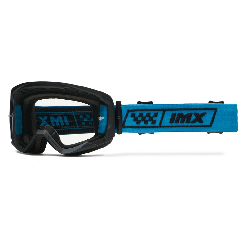 Lunettes de moto iMX Endurance Race noir-bleu avec plexiglas iridium
