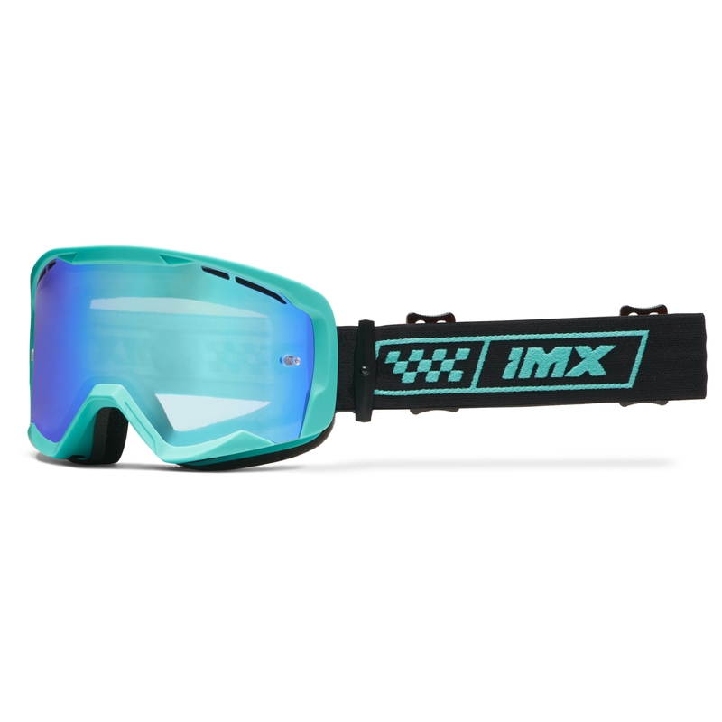 Lunettes moto iMX Endurance Race turquoise-noir avec plexiglas iridium