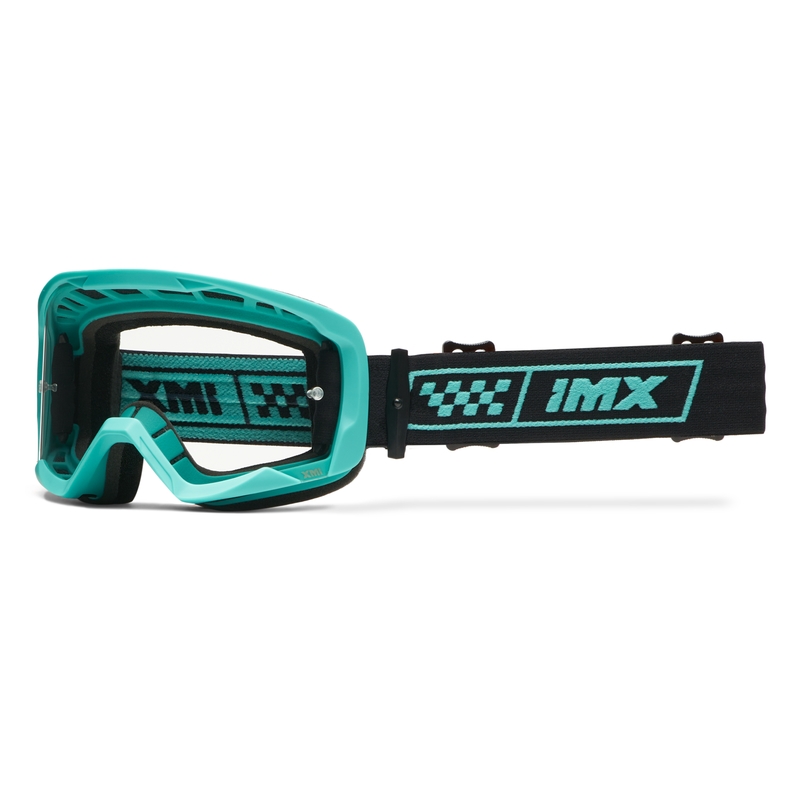 Lunettes moto iMX Endurance Race turquoise-noir avec plexiglas iridium