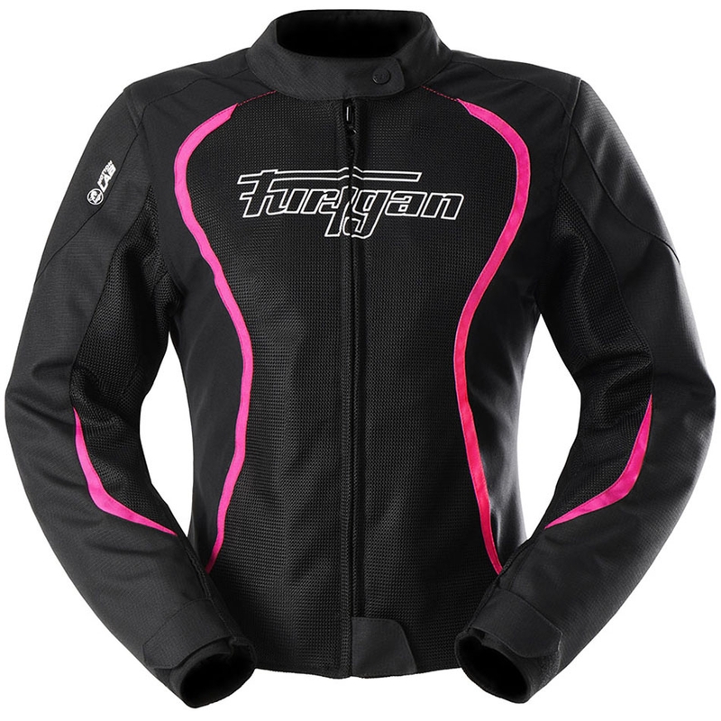 Veste moto femme Furygan Odessa Vented 3 en 1 noir-blanc-rose