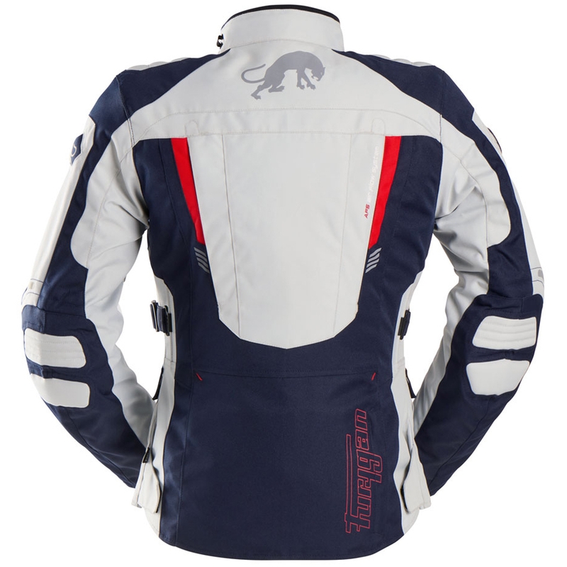 Blouson moto femme Furygan Apalaches Lady Evo bleu-beige-rouge