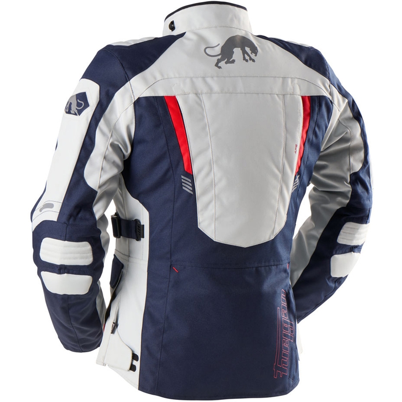 Blouson moto femme Furygan Apalaches Lady Evo bleu-beige-rouge