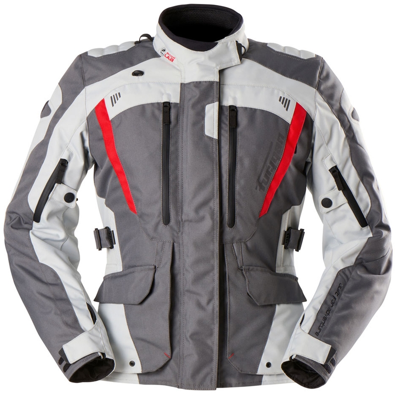 Blouson moto femme Furygan Apalaches Lady Evo gris-beige-rouge