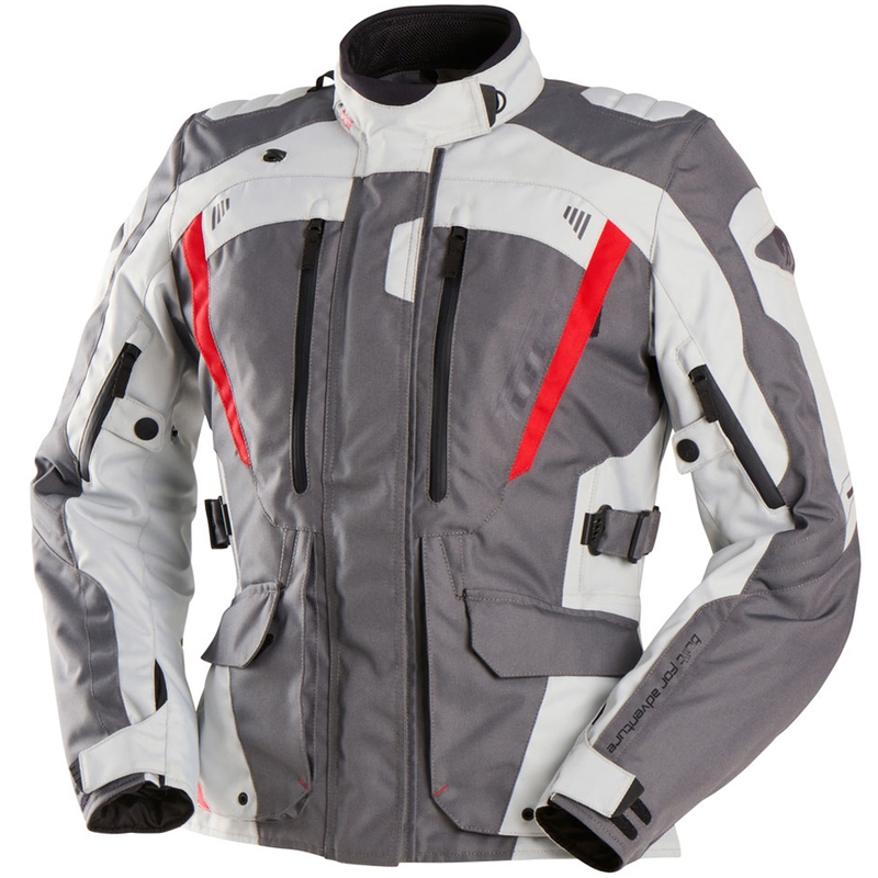 Blouson moto femme Furygan Apalaches Lady Evo gris-beige-rouge