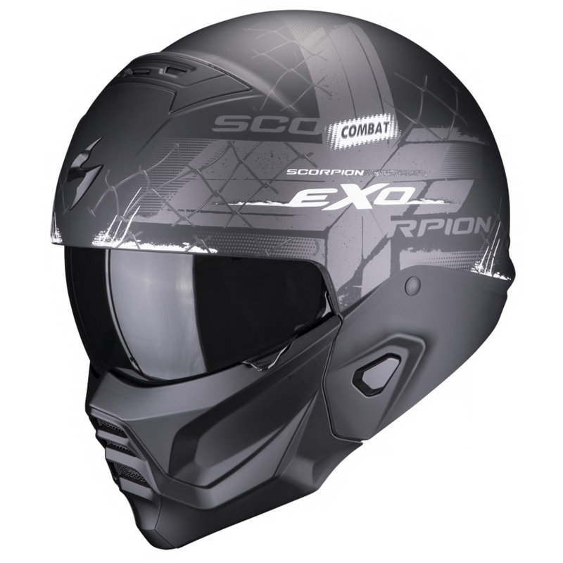 Casque ouvert avec masque Scorpion EXO-COMBAT II Xenon noir et blanc mat - II. qualité