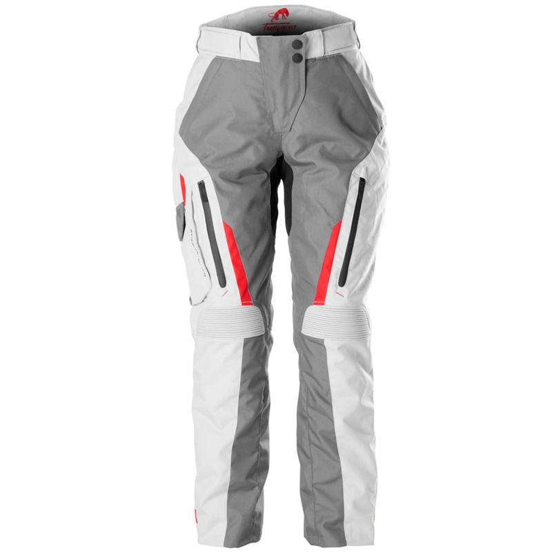 Pantalon moto femme Furygan Killington Lady gris-beige-rouge
