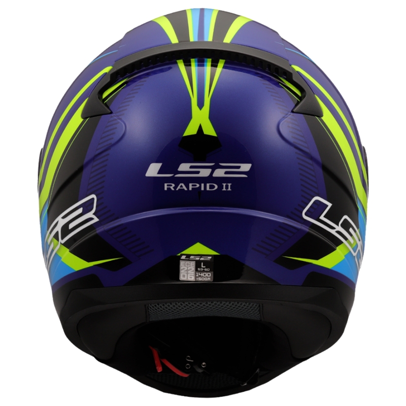 Casque moto intégral LS2 FF353 Rapid II Flitz jaune fluo-bleu