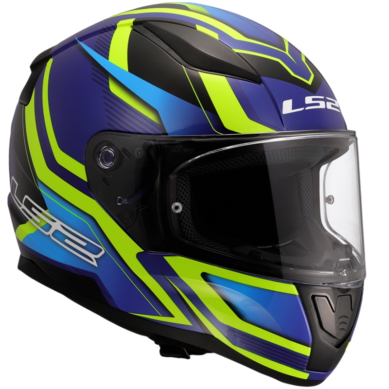 Casque moto intégral LS2 FF353 Rapid II Flitz jaune fluo-bleu