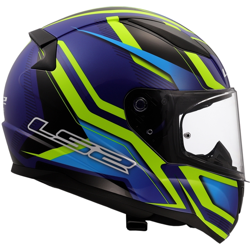 Casque moto intégral LS2 FF353 Rapid II Flitz jaune fluo-bleu