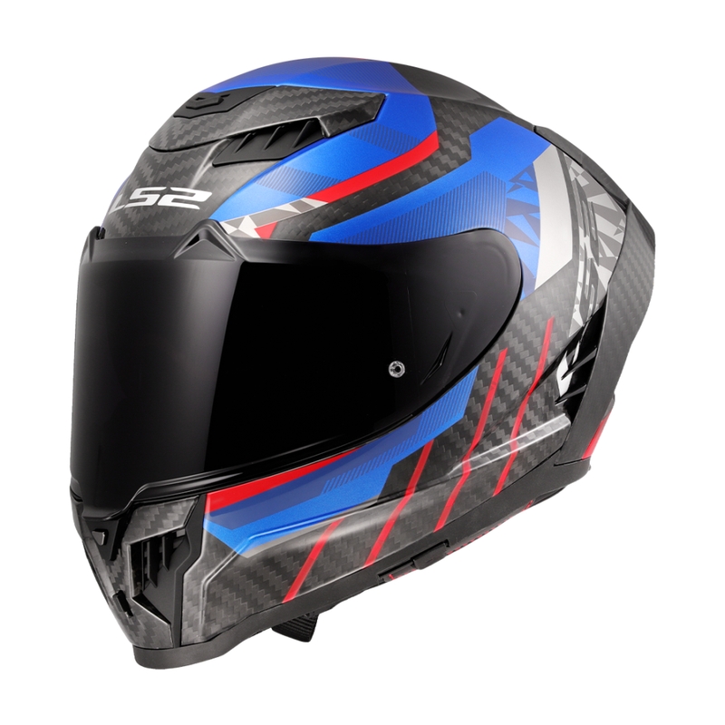 Casque moto intégral LS2 FF807 Dragon Trax bleu-rouge
