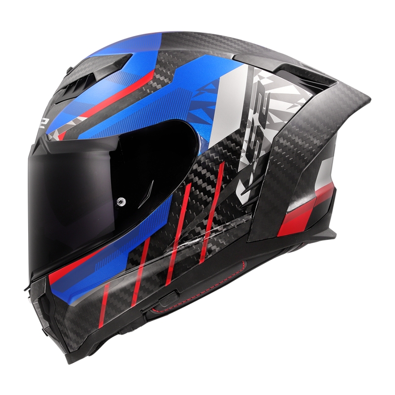 Casque moto intégral LS2 FF807 Dragon Trax bleu-rouge