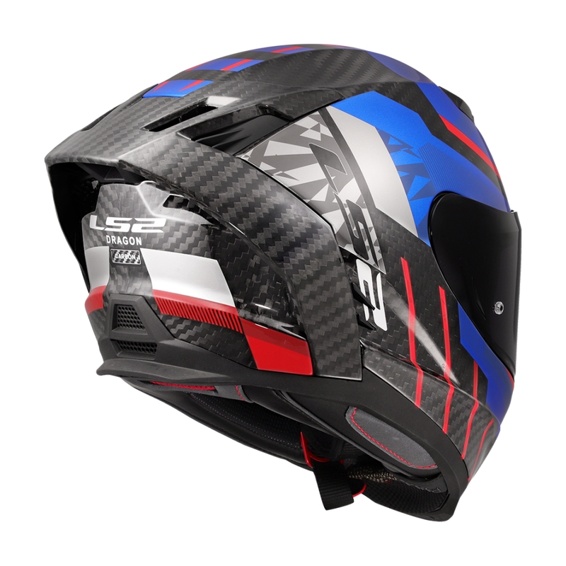 Casque moto intégral LS2 FF807 Dragon Trax bleu-rouge