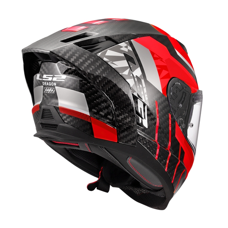 Casque moto intégral LS2 FF807 Dragon Trax rouge