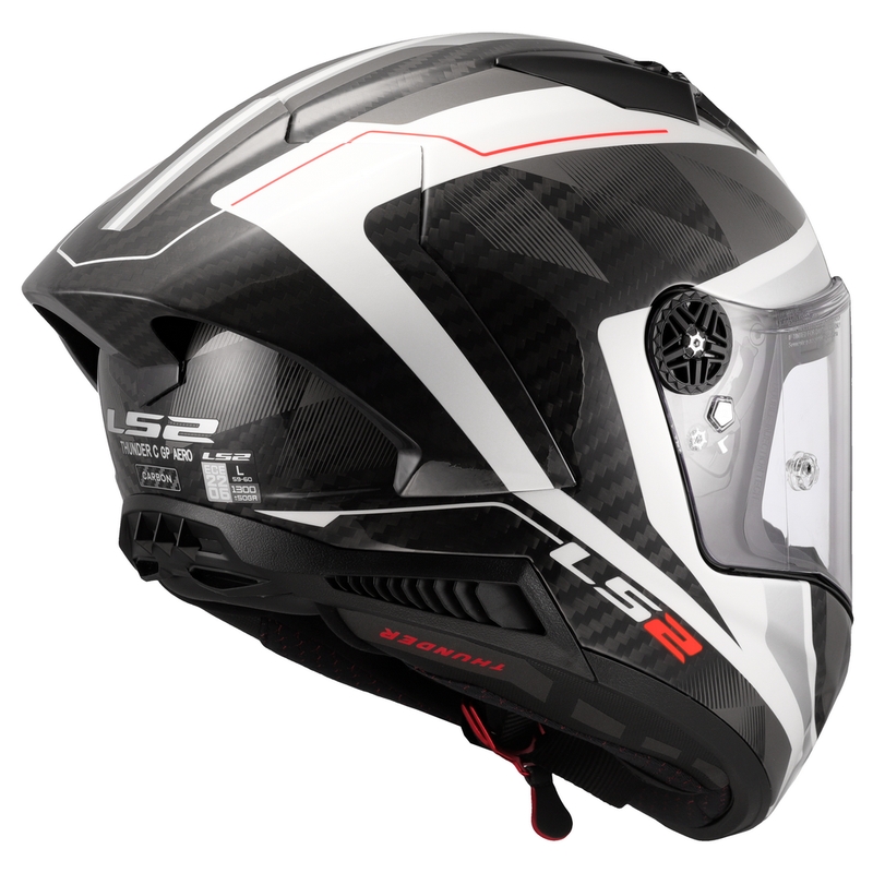 Casque moto intégral LS2 FF805 Thunder C GP Aero Raute blanc-gris