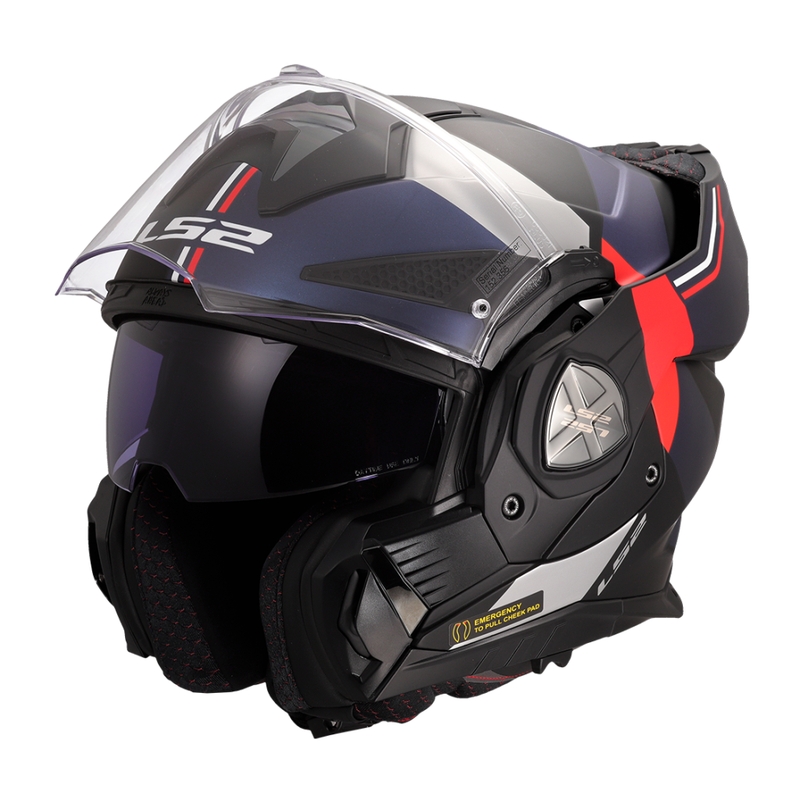 Casque moto modulable LS2 FF901 Advant X Ultra bleu-rouge