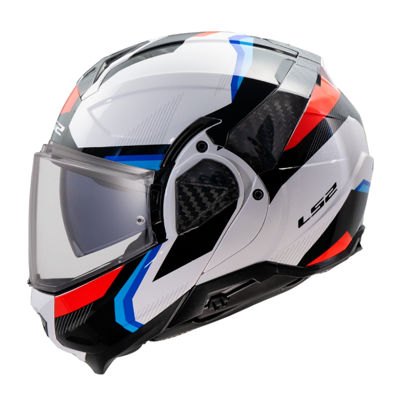Casque moto modulable LS2 FF910 Advant II Triple blanc-bleu-rouge