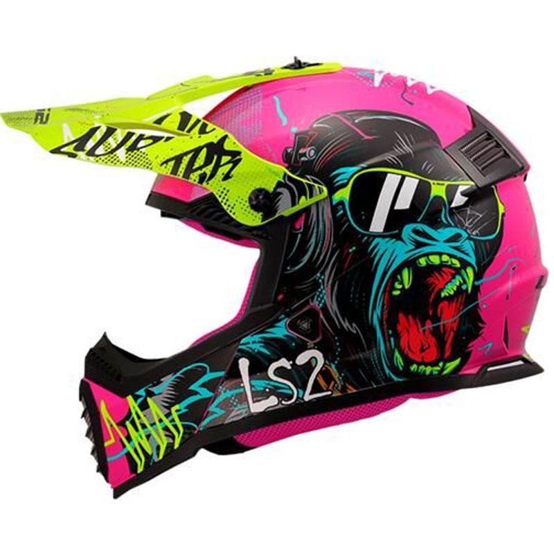 Casque de motocross enfant LS2 MX437 Fast EVO Mini Gorilla violet