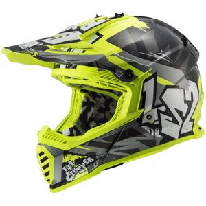 Casque motocross enfant LS2 MX437 Fast EVO Mini Crusher noir-jaune