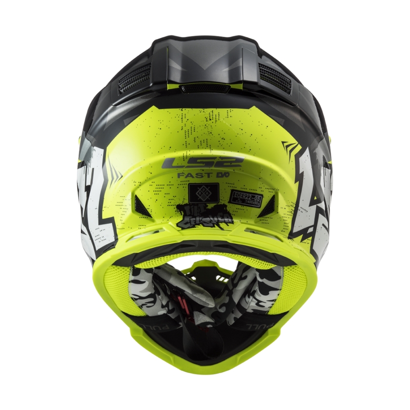 Casque motocross enfant LS2 MX437 Fast EVO Mini Crusher noir-jaune
