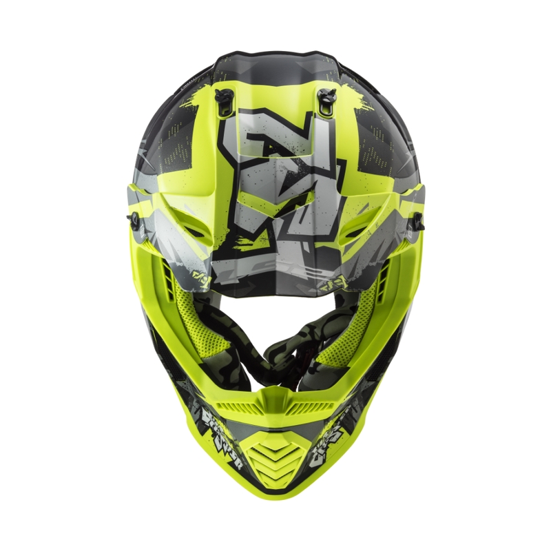 Casque motocross enfant LS2 MX437 Fast EVO Mini Crusher noir-jaune