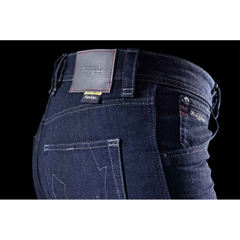 Jean moto femme Furygan Nikita X Kevlar® coupe mom, bleu foncé