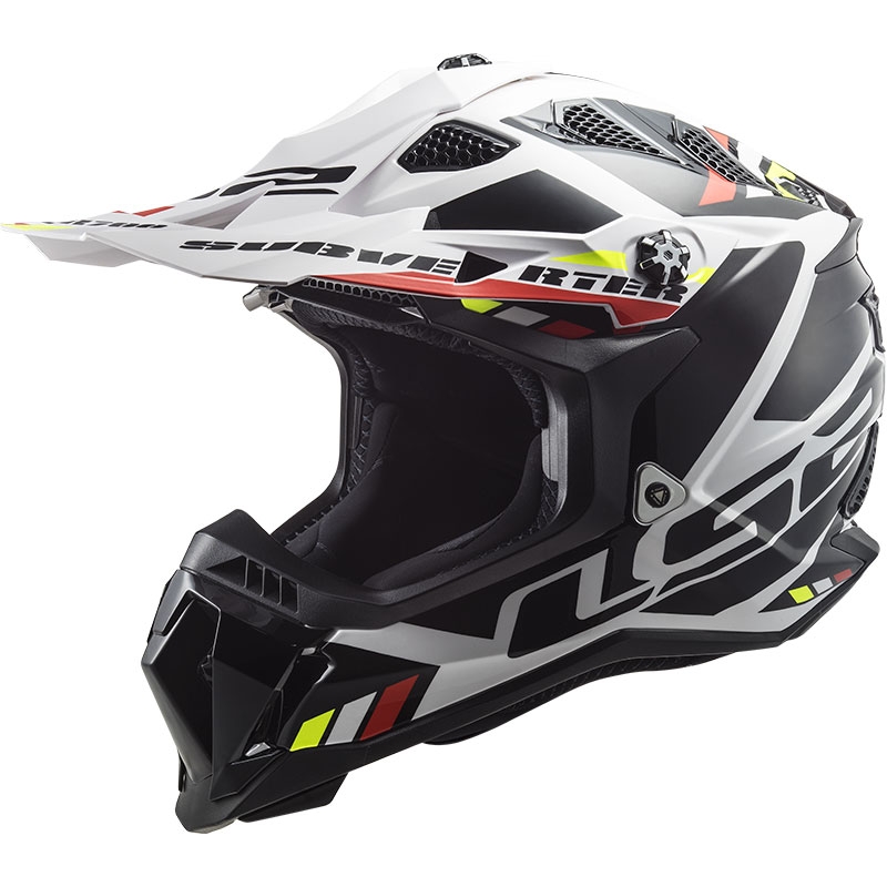 Casque motocross LS2 MX700 Subverter Stomp blanc-noir