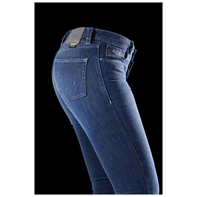 Jean de moto droit pour femme Furygan Kate X Kevlar® bleu