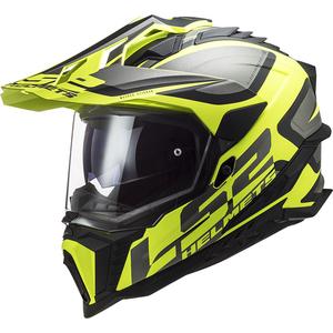 Casque moto enduro LS2 MX701 C Explorer Alter noir mat-jaune fluo