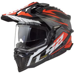 Casque moto enduro LS2 MX701 Explorer Spire noir-gris-rouge