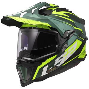 Casque moto enduro LS2 MX701 Explorer Spire vert-jaune fluo