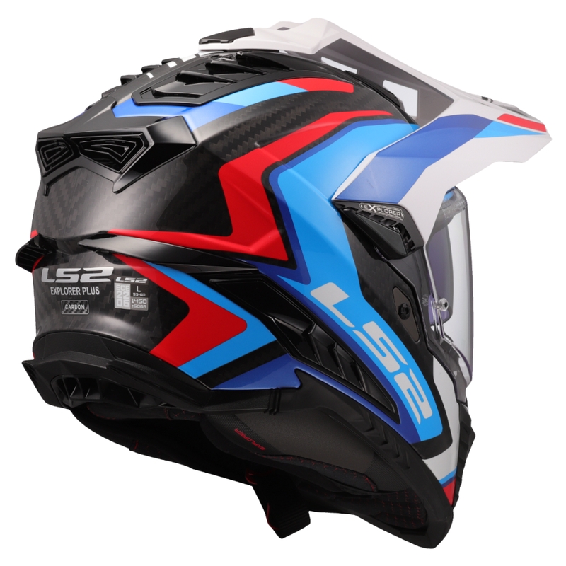Casque de moto enduro LS2 MX701 Explorer C Frontier II blanc-bleu