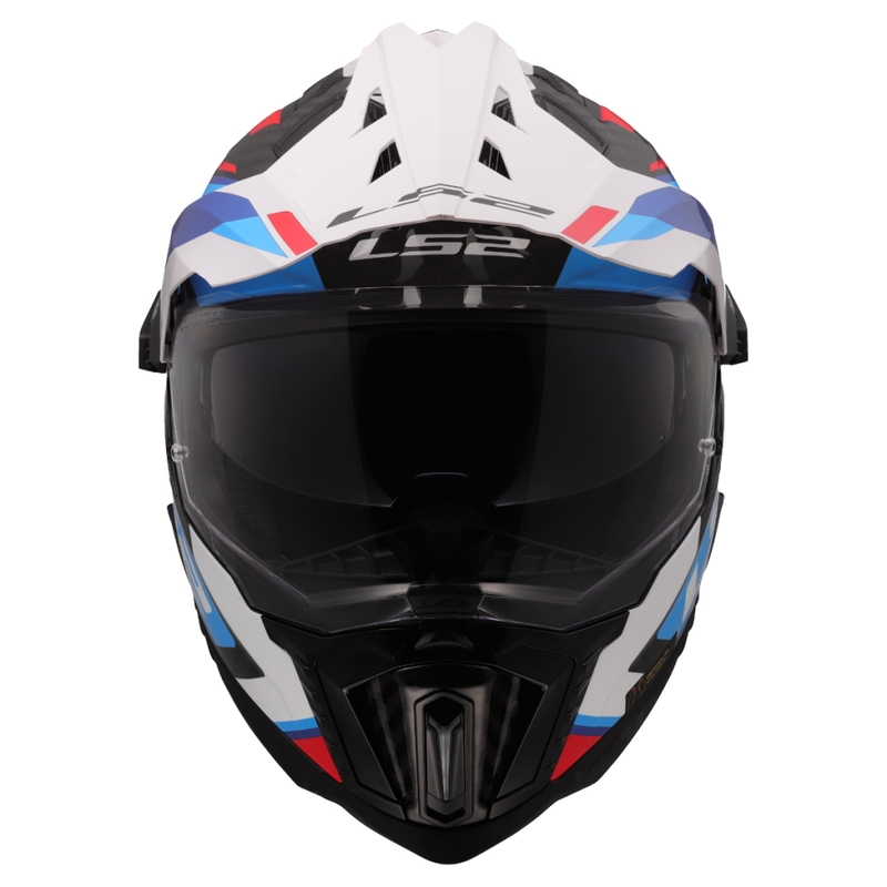 Casque de moto enduro LS2 MX701 Explorer C Frontier II blanc-bleu