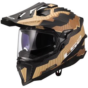 Casque moto enduro LS2 MX701 Explorer C Trick marron-sable