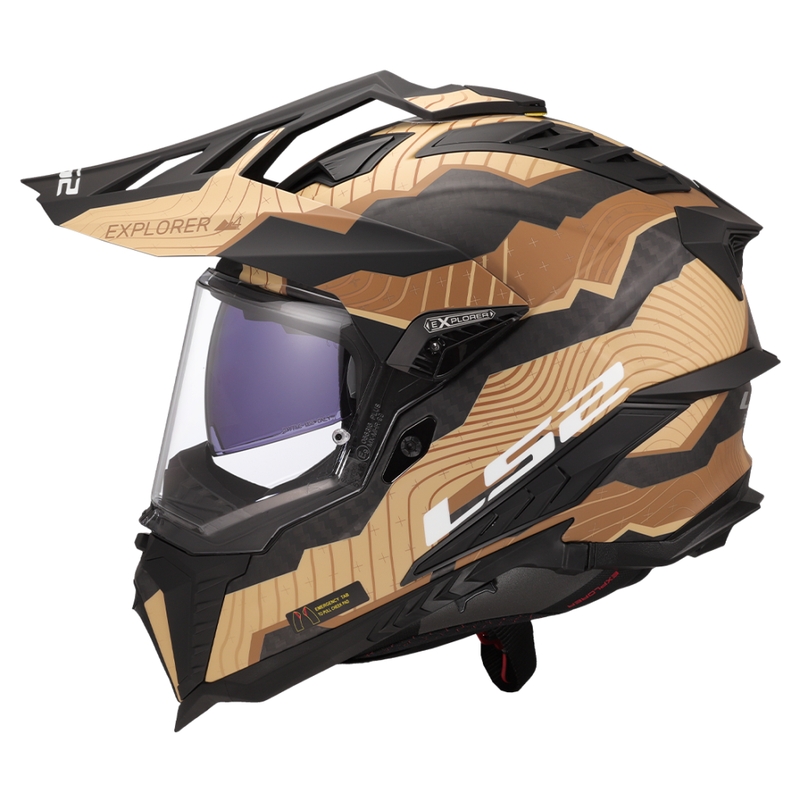 Casque moto enduro LS2 MX701 Explorer C Trick marron-sable