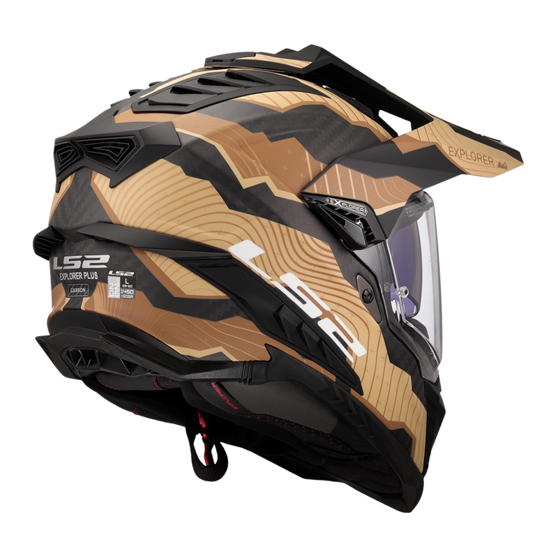 Casque moto enduro LS2 MX701 Explorer C Trick marron-sable