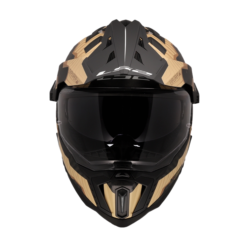 Casque moto enduro LS2 MX701 Explorer C Trick marron-sable