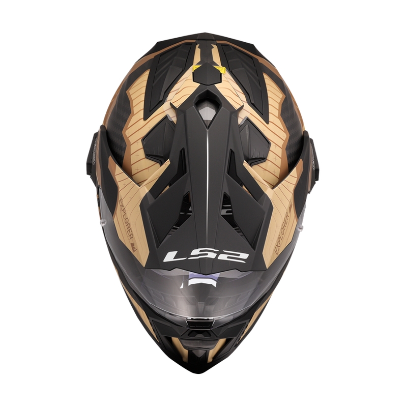 Casque moto enduro LS2 MX701 Explorer C Trick marron-sable