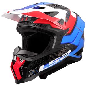 Casque motocross LS2 MX703 X-Force Galuo blanc-rouge-bleu