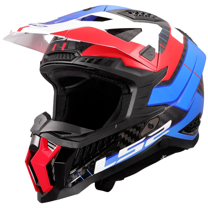 Casque motocross LS2 MX703 X-Force Galuo blanc-rouge-bleu
