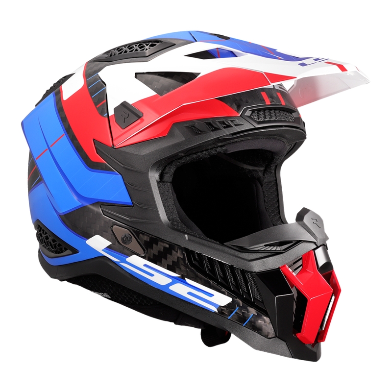 Casque motocross LS2 MX703 X-Force Galuo blanc-rouge-bleu