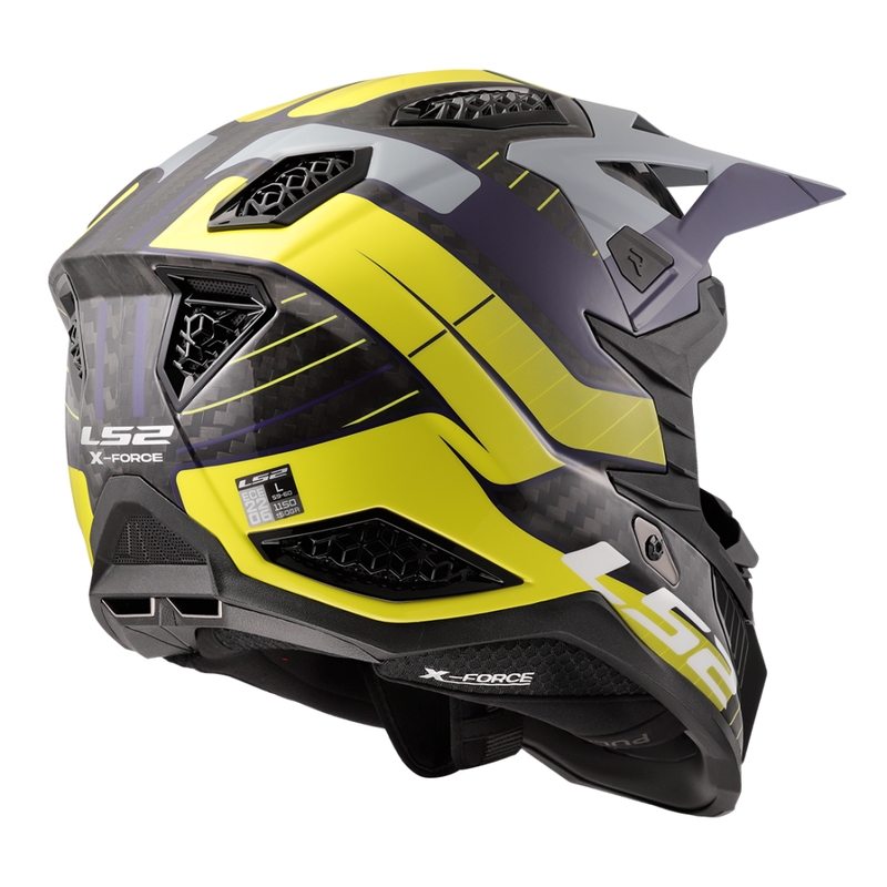 Casque motocross LS2 MX703 X-Force Galuo gris-jaune fluo