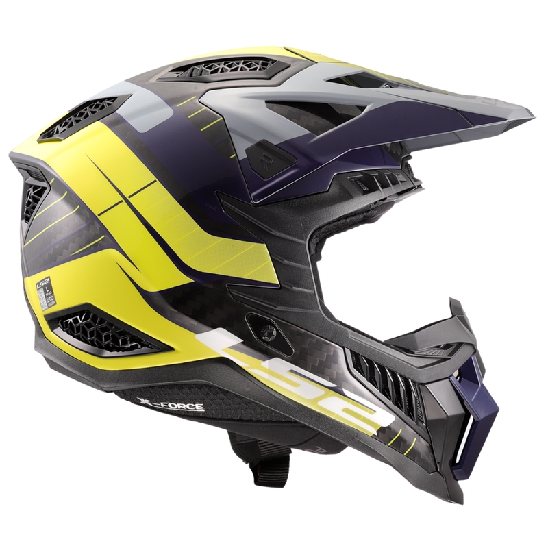 Casque motocross LS2 MX703 X-Force Galuo gris-jaune fluo