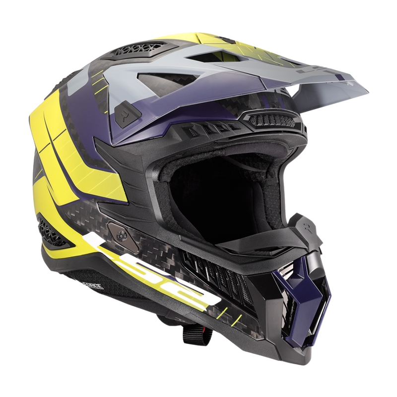 Casque motocross LS2 MX703 X-Force Galuo gris-jaune fluo