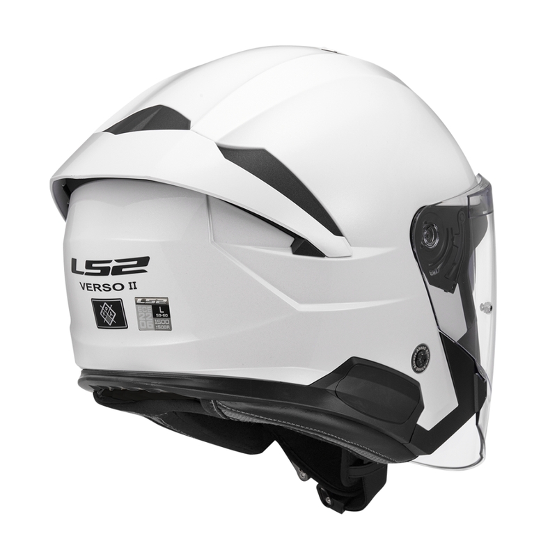 Casque moto jet LS2 OF618 Verso II Solid blanc