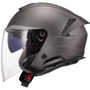 Casque moto jet LS2 OF618 Verso II Solid titane mat