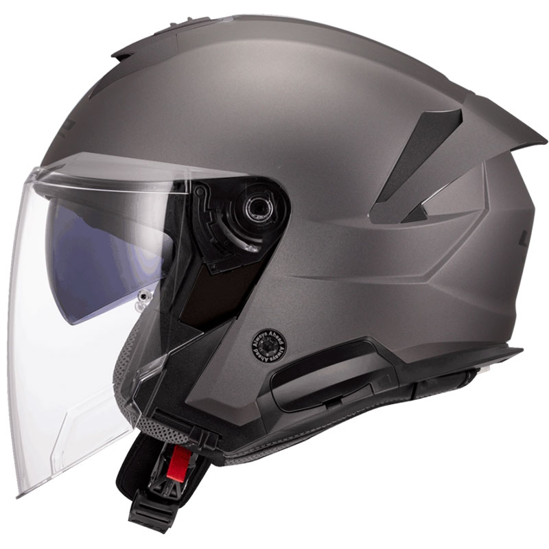 Casque moto jet LS2 OF618 Verso II Solid titane mat