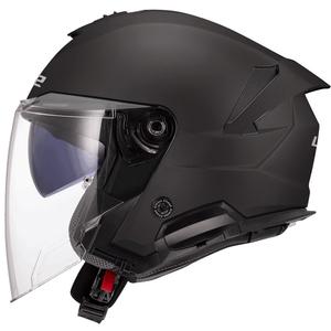 Casque moto jet LS2 OF618 Verso II Solid noir mat