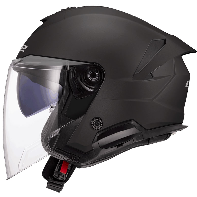 Casque moto jet LS2 OF618 Verso II Solid noir mat