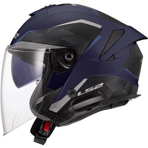 Casque moto jet LS2 OF618 Verso II Air bleu foncé