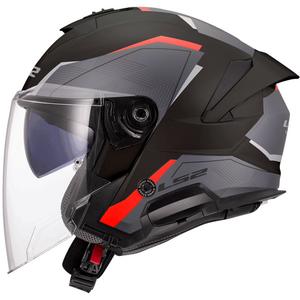 Casque moto jet LS2 OF618 Verso II Air noir-rouge